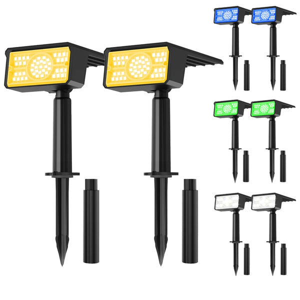 Solara LED Solarstrahler | 4 Lichtfarben | 49 LEDs | IP65 Wasserdicht | Energiesparend mit Solarpanel