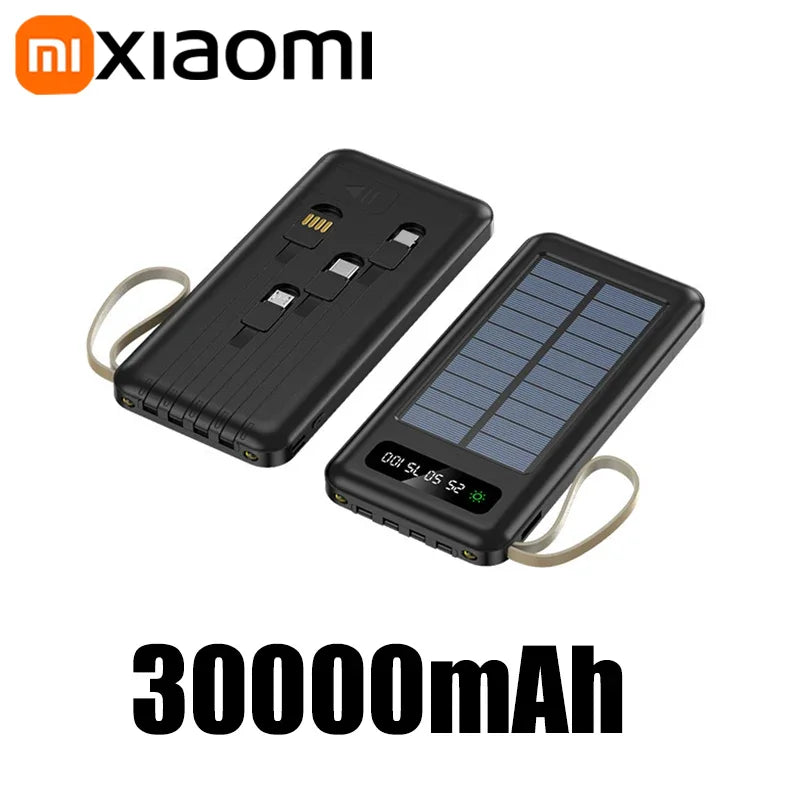 Voltaro SolarCore 50K Solar-Powerbank 50.000 mAh | Mit Campinglicht, 4 Ladekabeln & Dual USB | Schnellladefunktion & Outdoor-tauglich