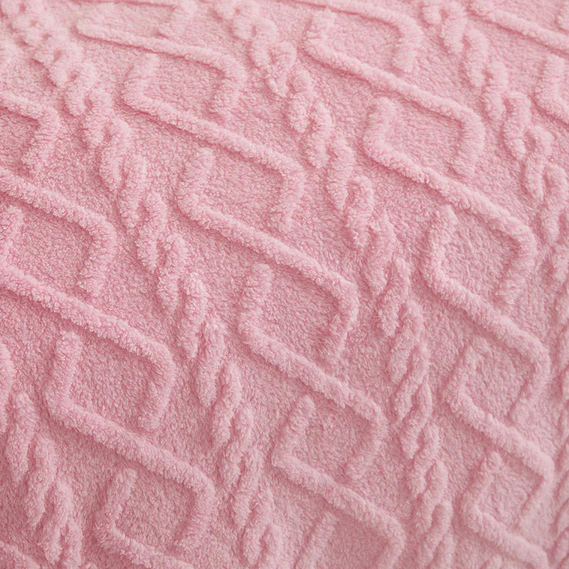 Veluto | Coral-Fleece-Decke | Beidseitig Jacquard | Geometrisches Muster | Dick & Kuschelig