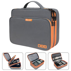 Elektronik-Organizer TECHNIVO LayerPro | 3-Lagige Kabeltasche | Wasserfest & Großes Volumen | Für iPad, Ladegeräte & Zubehör