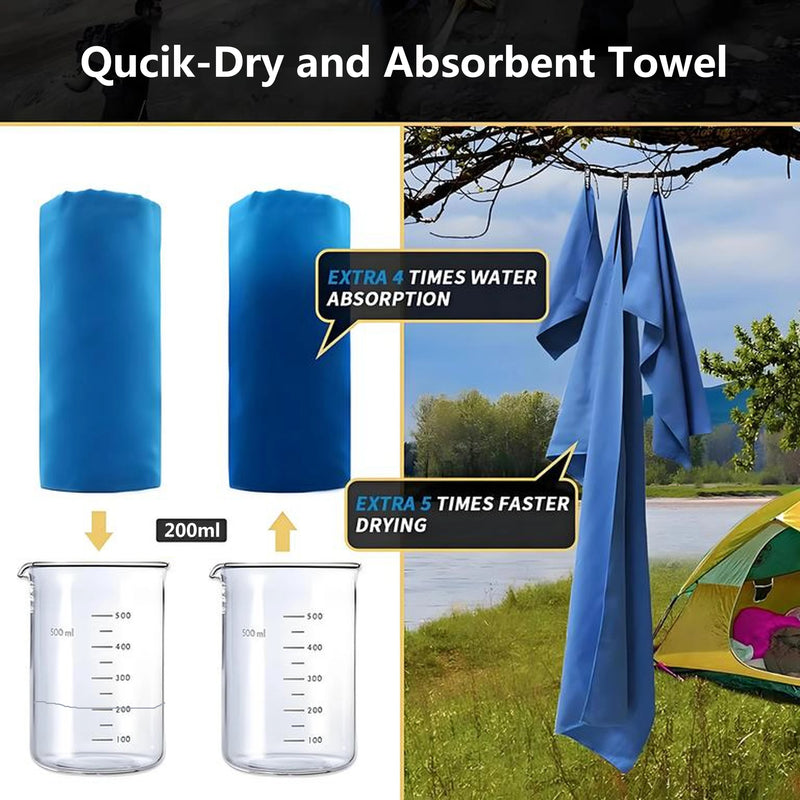 Mikrofaser Handtuch DryWave Pro | Schnell trocknend & Ultraleicht | 40×80 cm | Für Sport, Reisen & Strand