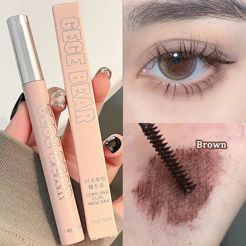 Seidenfaser-Mascara Linavelle LashLift | Ultra-Feine Bürste 2,5 mm | Wasserfest & Schnell Trocknend | Schwarz & Braun