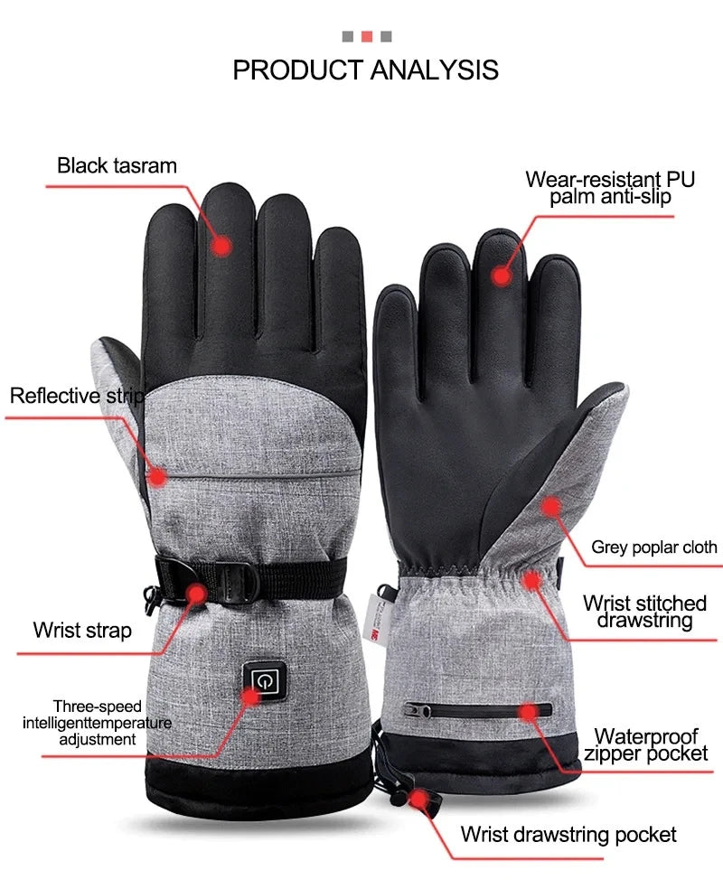 Beheizbare Handschuhe ThermoRide | Wasserdicht & Winddicht | Elektrische Winterhandschuhe für Motorrad, Fahrrad & Outdoor | Langanhaltende Wärme