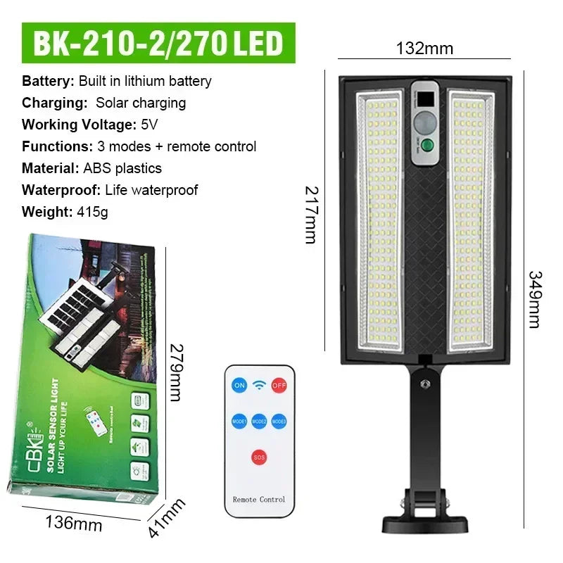 Solarex ProMotion 55 Solar-Wandleuchte mit Bewegungsmelder | 55 LEDs | IP65 Wasserdicht | Mit Fernbedienung & 3 Modi | 320° Abstrahlwinkel