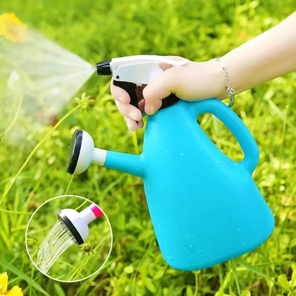 FloraPress Gartensprüher 2-in-1 | Drucksprüher & Gießkanne | 1 Liter | 23×11,8×9,4 cm | Pink/Blau/Orange/Grün