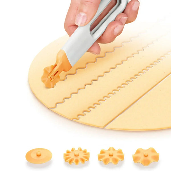 Bakelo Teigroller Schneider | Vielseitiger Kuchenteig-Schneider | 15,7 × 3,4 cm | Backhelfer aus Kunststoff