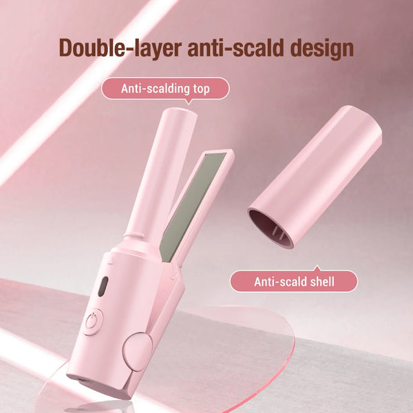 GlamMini Haarstyler | Tragbares Glätteisen & Lockenstab | Keramikbeschichtung | USB-C | 13 cm