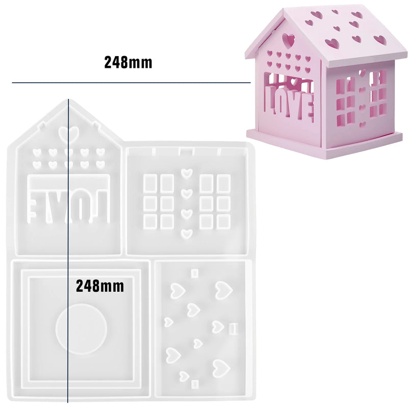 Silikonform CasaLume | 3D Hausform für Harz, Gips & Kerzen | Weihnachtsdeko & DIY-Projekte | 24,5 × 20,5 cm