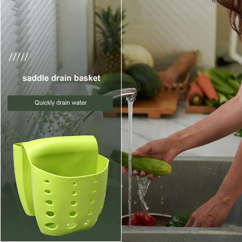 Spülbecken-Organizer DuoGrip | Sattel-Design aus Silikon für Doppelspülen | Schwamm- & Seifenhalter | Flexibel & rutschfest