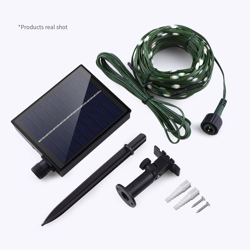 Solar Lichterkette 100M LumiSol ProLine | 8 Modi | IP65 Wasserdicht | Extra helle LEDs | Fernbedienung & Schnellladung | Für Garten, Hochzeit & Weihnachten