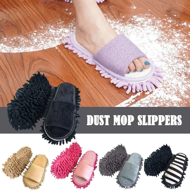 CleanSteps Mikrofaser Putzpantoffeln | 2-in-1 Hausschuhe & Wischmop | Waschbar & Rutschfest | Für alle Böden geeignet