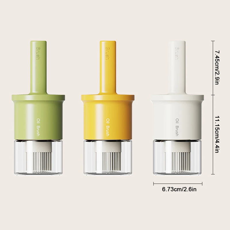 Grilliva Ölspender mit Silikonpinsel | Hitzebeständig & Staubgeschützt | 2-in-1 Flasche für Öl, Saucen & Marinaden | 300 ml
