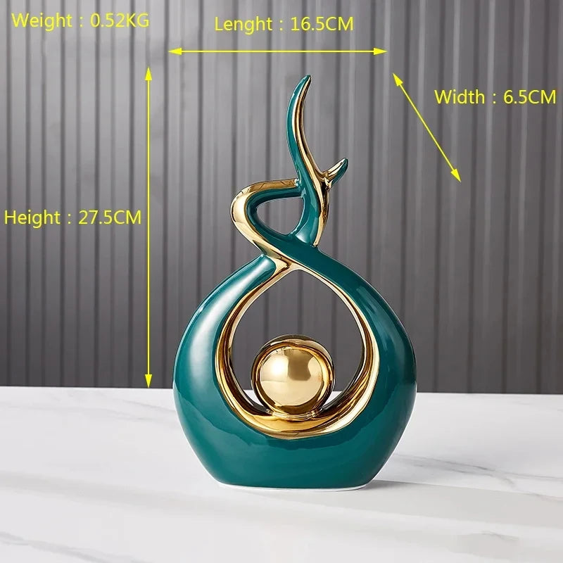 ScandiForm Keramikfigur | Nordic Home Deko | Handgefertigte Skulptur | Wohnaccessoire für Wohnzimmer & Büro