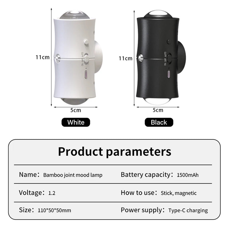 LED Nachtlicht LumoSense | Bewegungsmelder & RGB | Magnetisch & Wiederaufladbar | 1500 mAh Akku
