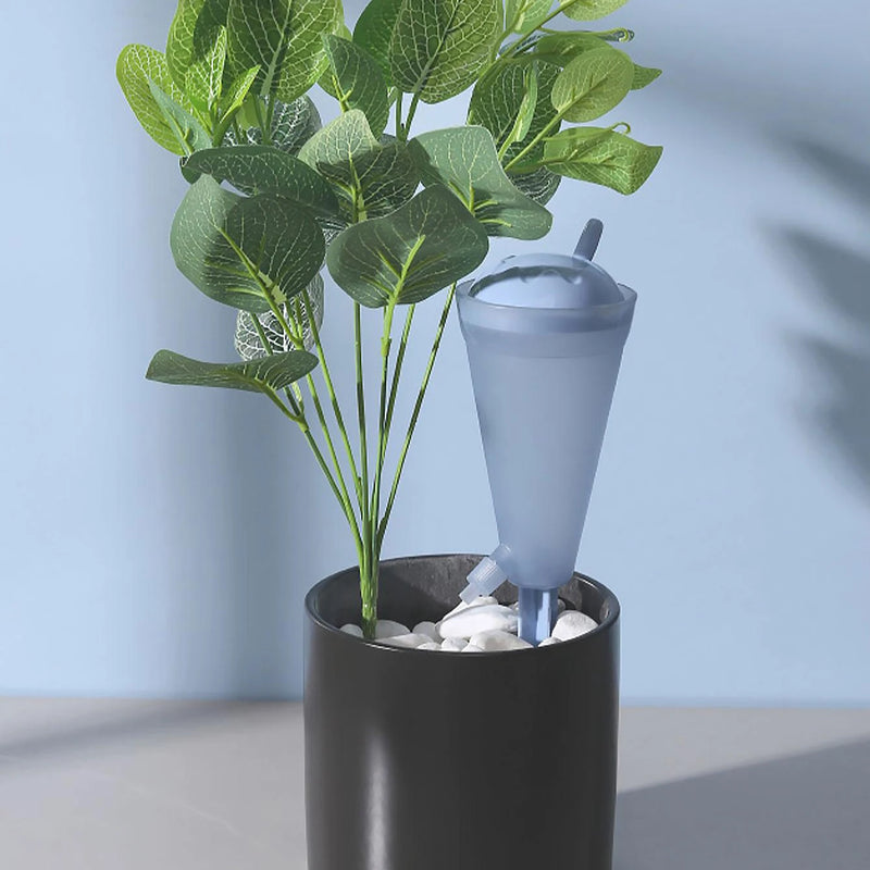AQUADROP Automatischer Bewässerungstropfer | Trichterförmig & Transparent | Mit regulierbarem Wasserdurchfluss – 1 Stück