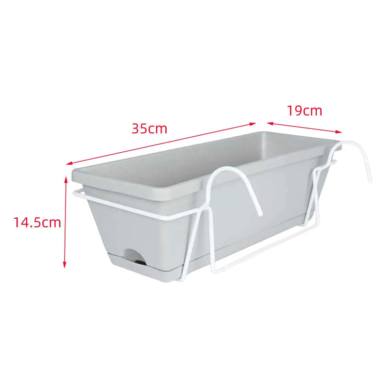 BalcoBox Pflanzkasten | Für Balkon-Geländer | Mit Abtropfschale & Aufhängung | Robust & Wetterfest