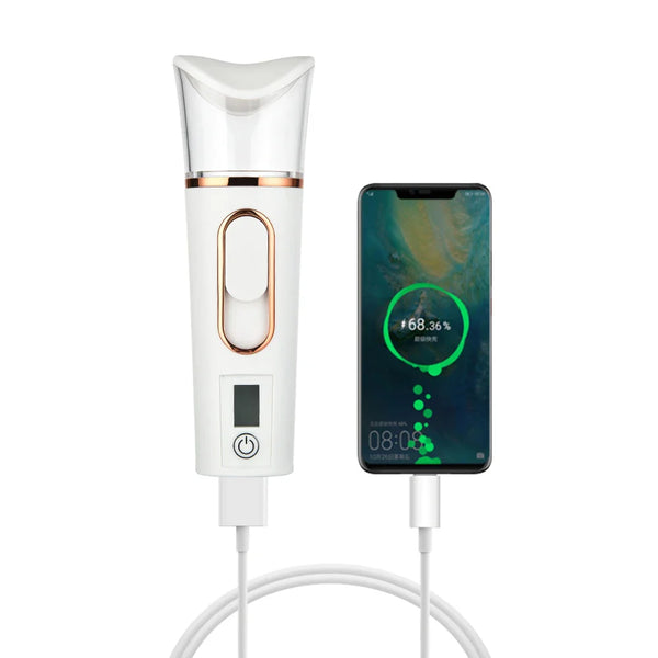 Gesichtsbefeuchter Hydrella Mist | Nano-Spray & Feuchtigkeitsmesser | Wiederaufladbar & Tragbar | 14 cm
