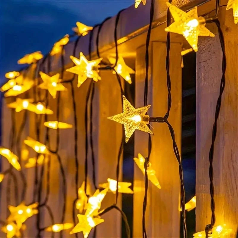 LumiStar Solar-Lichterkette Sterne | 8 Leuchtmodi | Wasserdicht & Energiesparend | Für Garten, Terrasse & Weihnachten