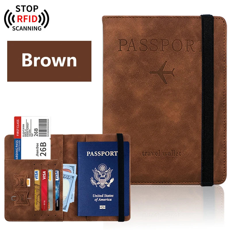 TRAVOLET Reise-Passhülle | RFID-Schutz | Unisex Design | PU-Leder | Inkl. Karten- & Dokumentenfächer