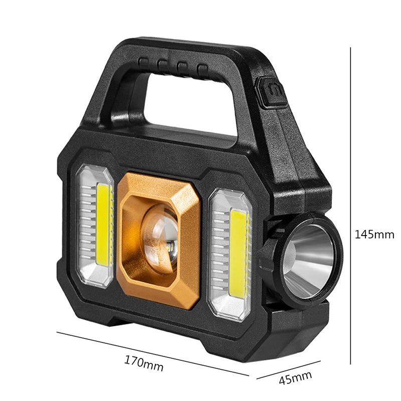 SolarTorch Pro 2205 | LED Suchscheinwerfer mit Solar- & USB-Ladung | 6 Lichtmodi | Powerbank-Funktion | Outdoor-Wasserdicht