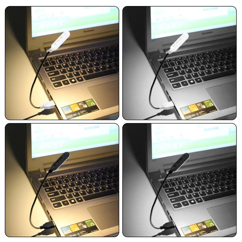 FlexiBeam USB LED Leselampe | Flexibler Schwanenhals | Wiederaufladbar & Energiesparend | Warm- & Kaltweiß | Für Laptop, PC & Powerbank