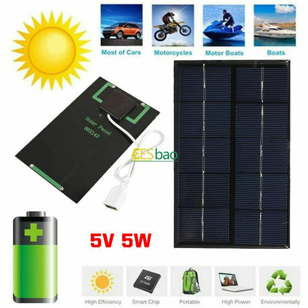 Solar-Ladepanel Sunvergo 5V | 5 W | USB-Ausgang | Kompakt & wetterfest | Für Smartphone, Powerbank & Outdoor-Elektronik