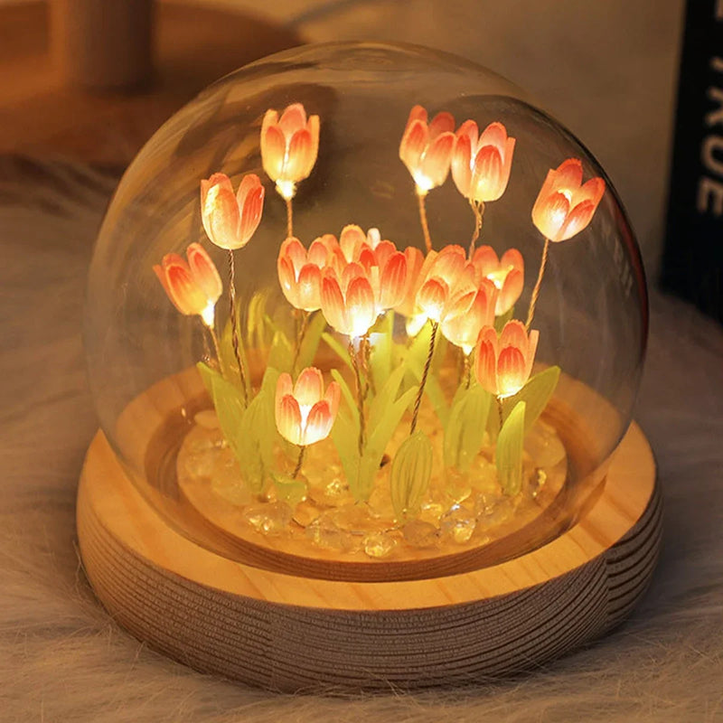 DIY Tulpen Nachtlicht | Handgemacht | LED Deko-Lampe | Geschenkidee für Mädchen & Familie