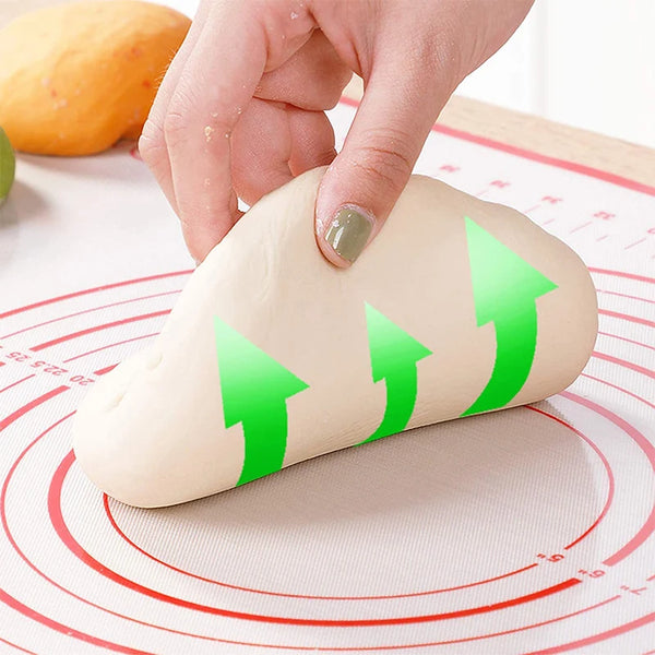 BakeFlex™ Silikon-Backmatte | Extra Dick & Antihaft | Mit Maßskala | Perfekt zum Ausrollen von Teig, Fondant & Gebäck