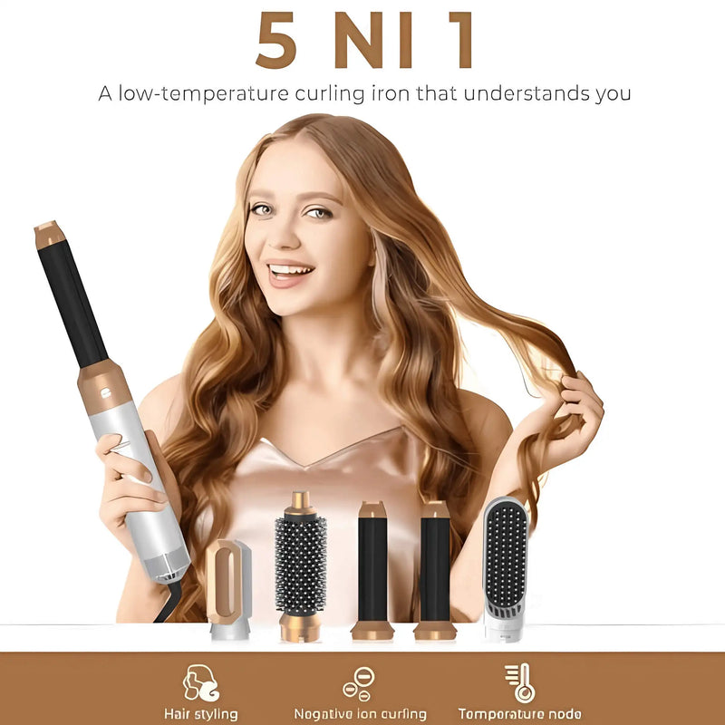 Heißluft-Stylingbürste StyleVibe 5-in-1 AirPro | Föhn & Lockenstyler in Einem | 1000 W | 360° Kabel | Für Alle Haartypen