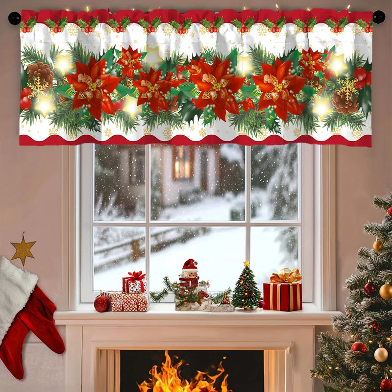 Weihnachts-Kurzgardinen NoëlHome | Festliche Fensterdeko | 100 % Polyester | Für Küche & Bad | 2025 Weihnachtskollektion