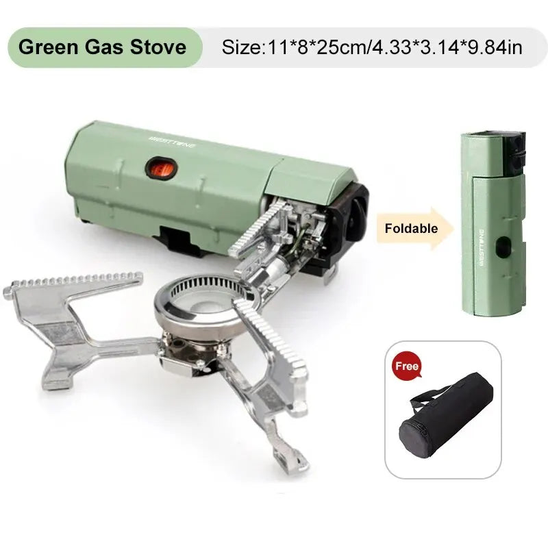 Camping Gaskocher FLAMETRA FoldPro 2670W | Faltbar & Tragbar | Edelstahl | Mit Zündung & Sicherheitssystem