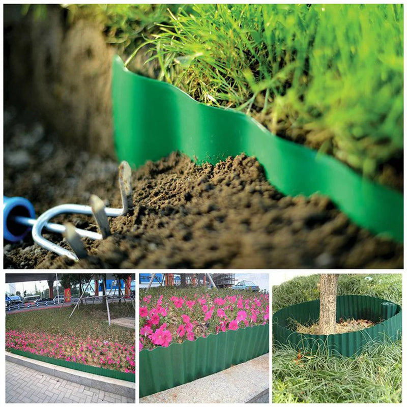 Gartenzone Rasenkante Flexibel 9 m | Elastische Beetbegrenzung | Witterungsbeständig & Grün