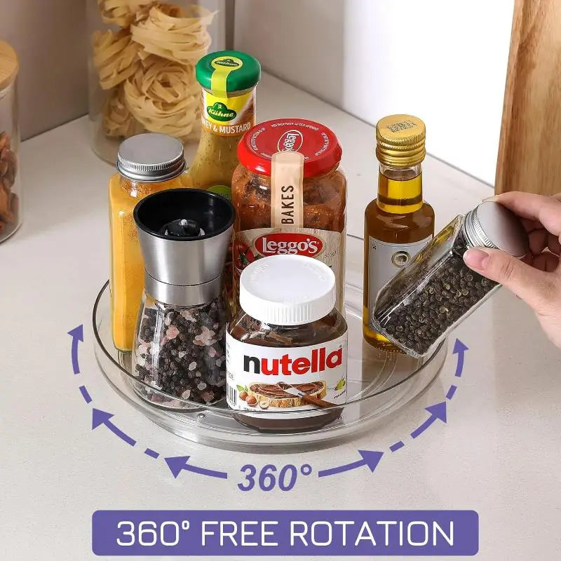 SpinStore 360 Drehbare Aufbewahrungsbox | 360° Organizer für Küche & Kosmetik | Rutschfest & platzsparend | Ø 28 cm