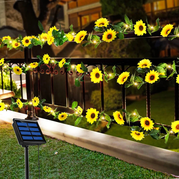 Solar-Lichterkette Floralina | Gänseblümchen-Design | 8 Modi & Solarenergie | Für Garten, Hochzeit & Deko