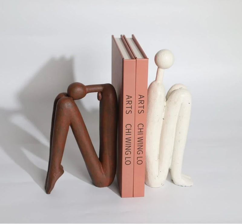 ArteHold Bücherstütze | Abstraktes Design | Skandinavischer Stil | Polyresin 21 × 14 cm