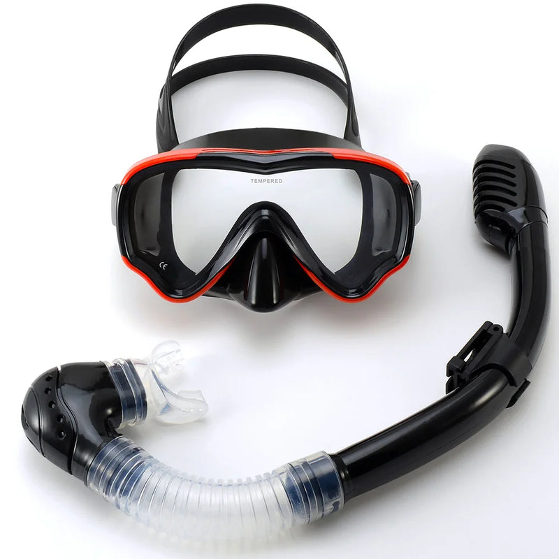 AquaJuni Kinder Tauchmaske mit Schnorchel | Anti-Beschlag & Auslaufsicher | Gehärtetes Glas & Silikon | Für Jungen & Mädchen 7–15 Jahre
