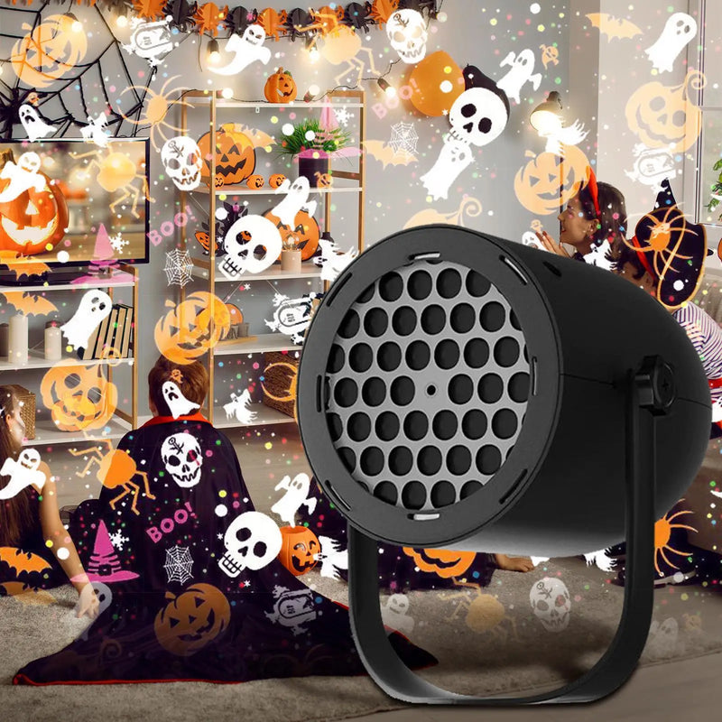 SpookLight Projektor | 16 Halloween-Motive | Wetterfest & LED | USB Plug & Play