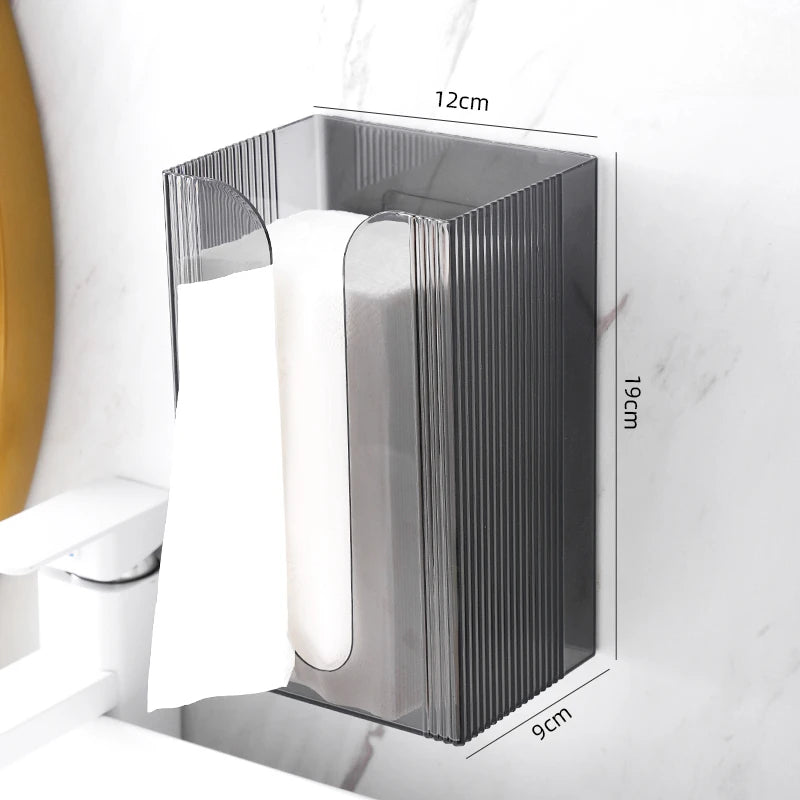 Lucentra Wand-Taschenbox | Transparenter Acryl-Tücherhalter | Wandmontierbarer Papiertuchspender für Bad & Wohnzimmer | Multifunktional & Modern