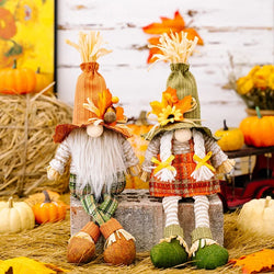 Herbst-Wichtel PumpkinGnome | Mit Kürbis, Sonnenblume & Ahornblatt | Dekofigur für Erntedank & Herbst
