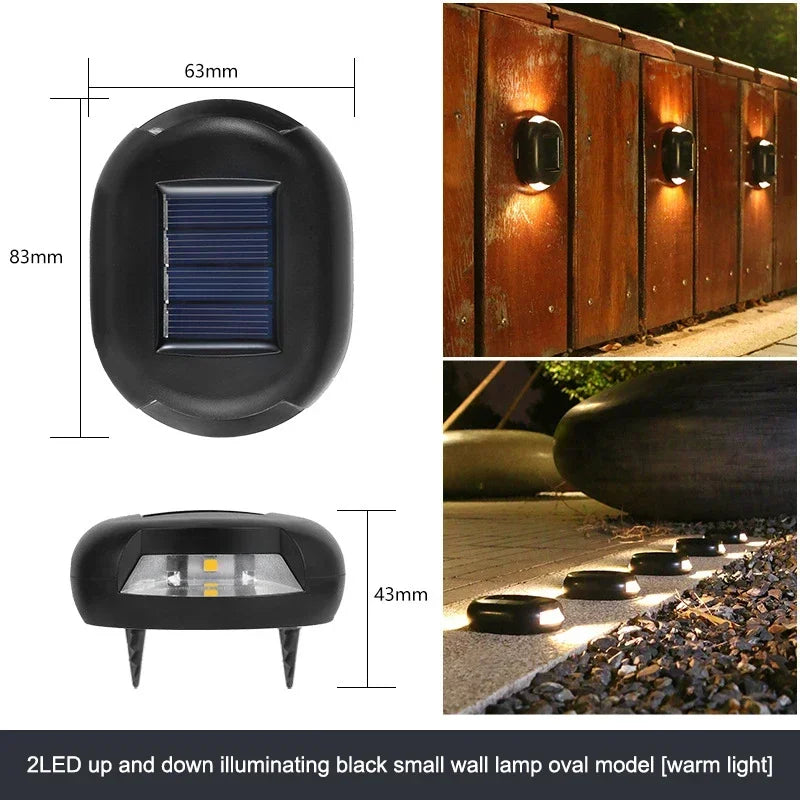 Solivio Solar Wandleuchte Oval | IP65 Wetterfest | Oben & Unten Lichtstrahl | Für Garten & Außenwand
