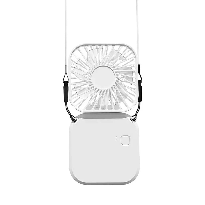 Mini-Ventilator AirFlip | 3-in-1 Hand-, Tisch- & Halsventilator | USB-Aufladung | Leise & Faltbar | 14,9×7×2 cm