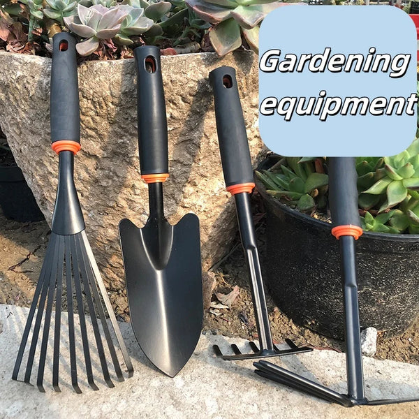 TerraGrip Gartengerät 2-in-1 Hacke & Rechen | Robustes Kombi-Werkzeug mit 5 Zinken | Aus Karbonstahl | Für Beetpflege & Unkrautentfernung
