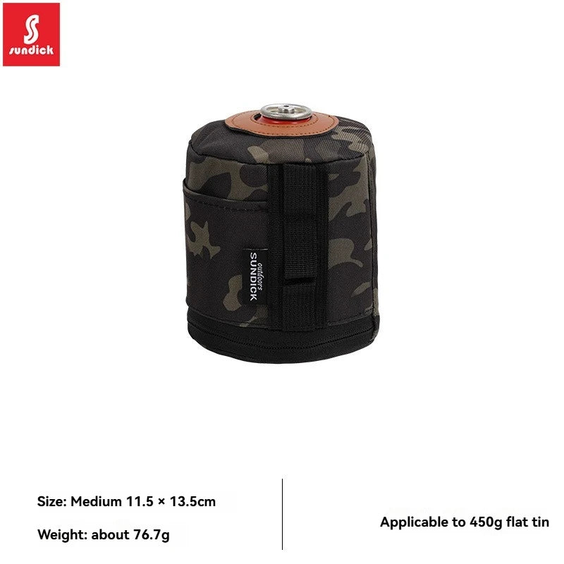 Campavor Schutzhülle für Gaskartuschen | Stoßfest & Praktisch | Für 230 g & 450 g Flachgasdosen | Mit Seitentasche & Reißverschluss | Outdoor & Camping