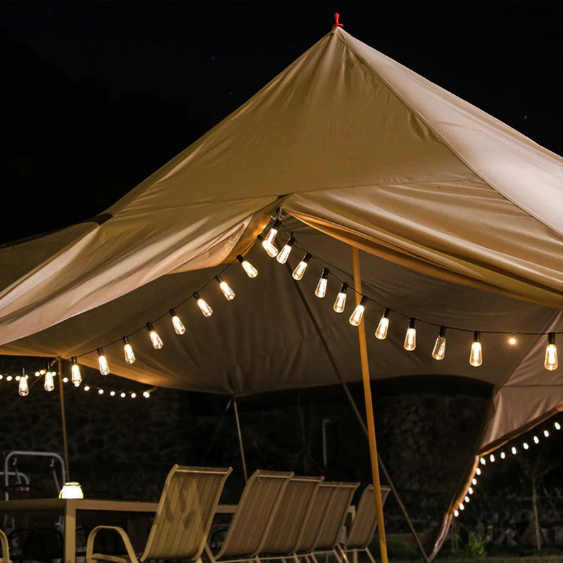 Lumivida Solar Lichterkette Außen | Retro Edison Design | Wetterfest IP65 | Warmweiß & Bunt