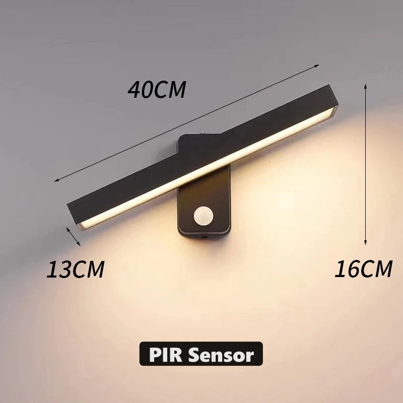LED Außenwandleuchte VarioLux | Bewegungsmelder & IP65 | Drehbar | 30–50 cm