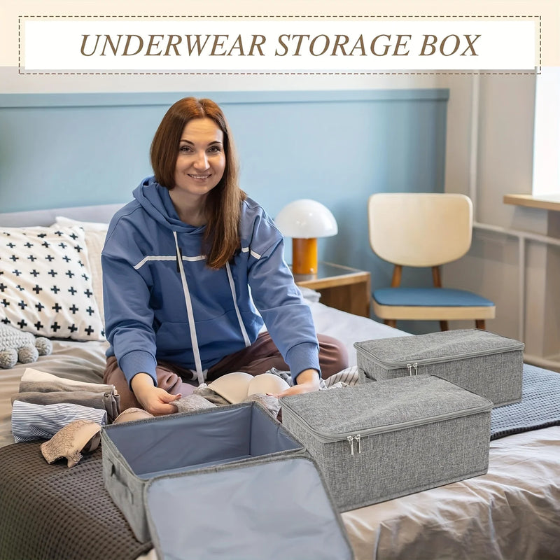 Faltbare Aufbewahrungsboxen mit Deckel | Stapelbar & Stabil | Stoffboxen mit Griffen | Storvana