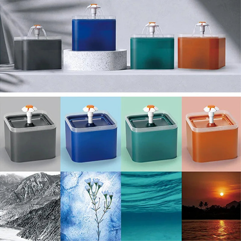 AquaMiau Katzen Trinkbrunnen 2L | 4-fach Filtersystem | LED & App-Steuerung | Ultra Leise