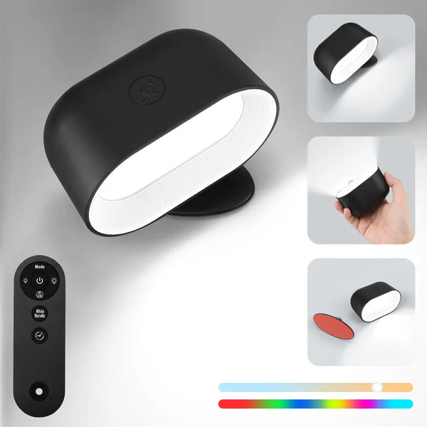 LED-Wandleuchte MagnoGlow | 360° Drehbar & Magnetisch | Akku, Touch- & Fernbedienung | 3 Farbtemperaturen