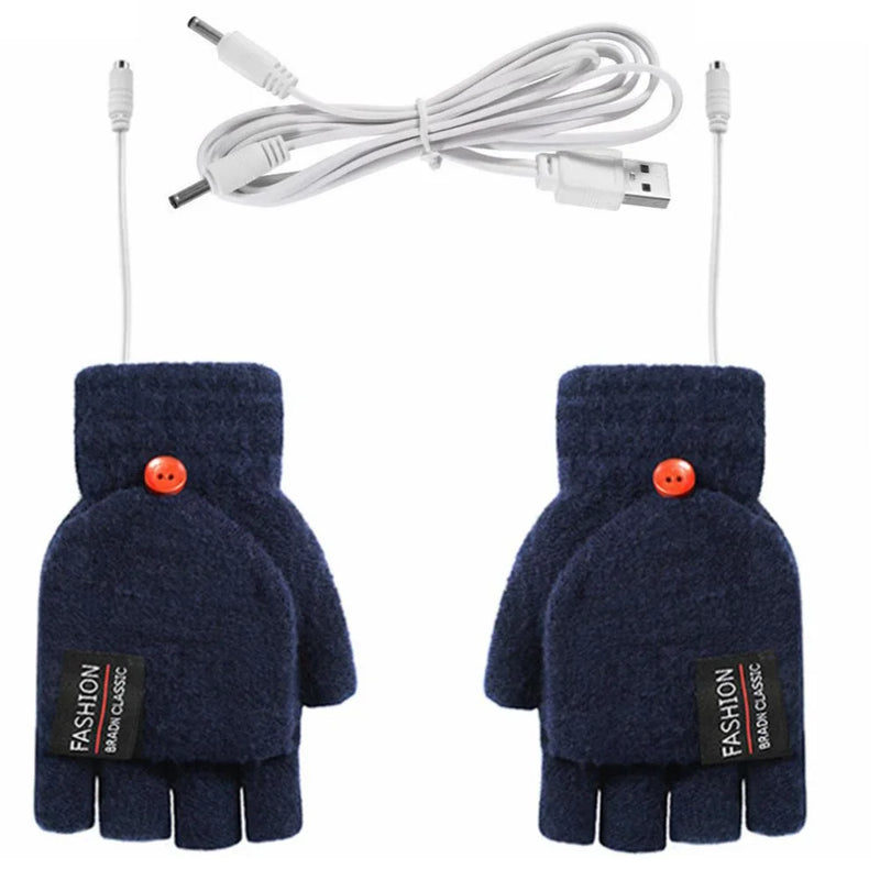 ThermoLoom USB Heizhandschuhe | 3 Wärmestufen | Weiches Strickmaterial | Unisex Einheitsgröße