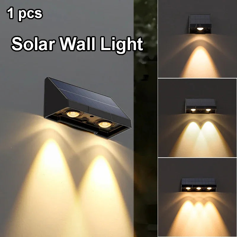 Solvion Solar Wandleuchte Außen | Automatisches Licht bei Dunkelheit | IP54 Wasserdicht | LED Warmweiß | Für Garten & Balkon